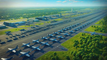 Illustration de l'impact environnemental de l'armée américaine, générée par intelligence artificielle.