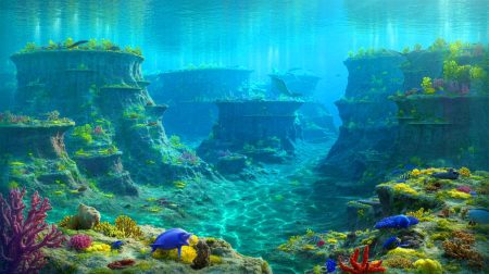 Illustration de la découverte du continent Zealandia caché sous les eaux. Image réalisée par IA.