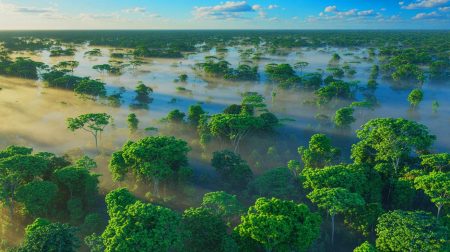 Des scientifiques avertissent : « Les fleuves invisibles au-dessus de l’Amazonie pourraient bouleverser votre quotidien », et l’opinion publique est en ébullition. Illustration de rivières volantes au-dessus de la forêt amazonienne influençant le climat régional.