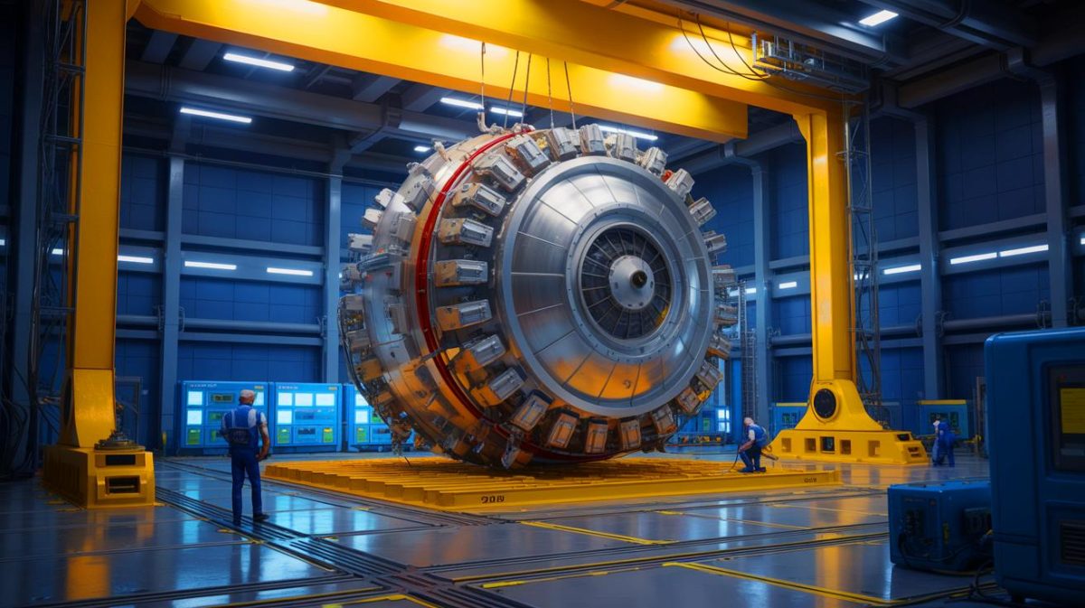 « En 24h, vous aurez votre centrale nucléaire » : l’innovation qui bouleverse l’industrie avec des mini-centrales express Illustration de mini-réacteurs nucléaires produits en 24 heures grâce à une innovation technologique, générée par intelligence artificielle.