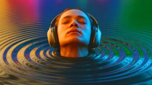 Illustration de la possibilité de recréer le toucher social à distance par des moyens auditifs, générée par intelligence artificielle.