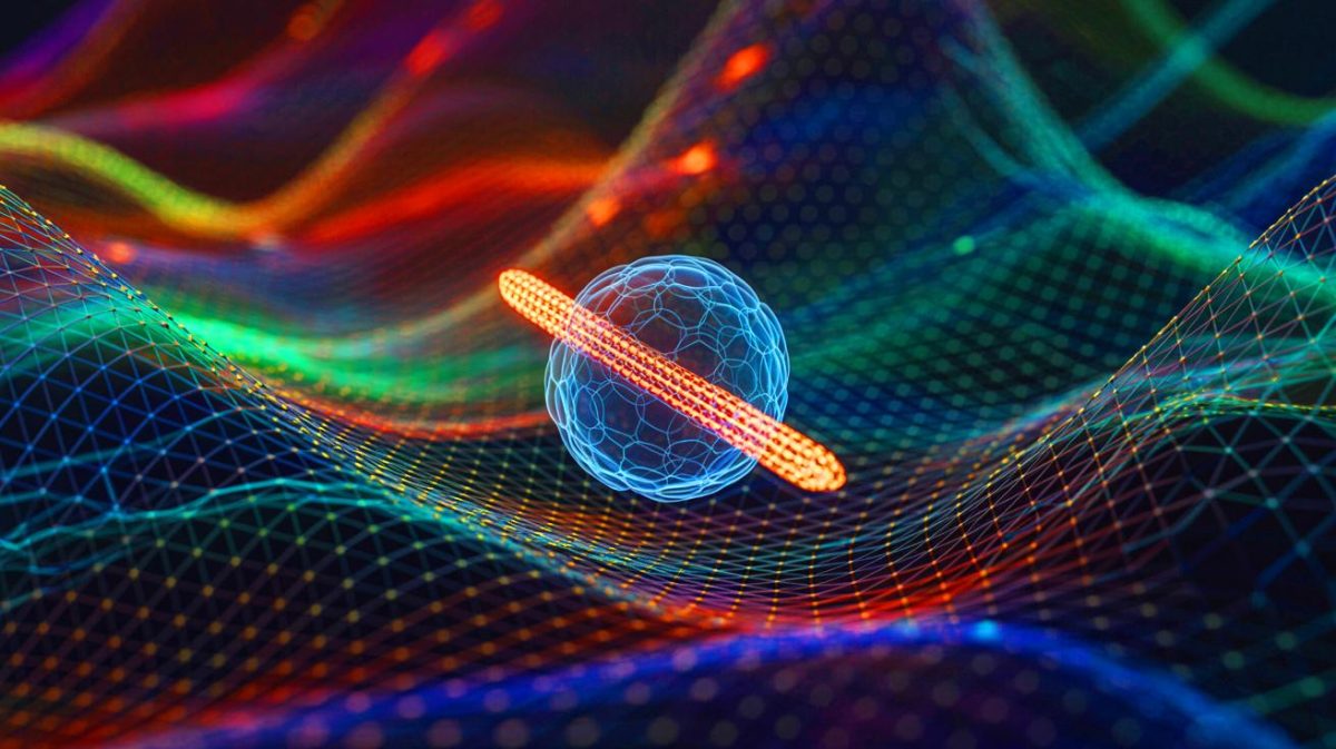 Illustration de la découverte d'un spinon isolé dans le magnétisme quantique, générée par intelligence artificielle.