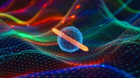 Illustration de la découverte d'un spinon isolé dans le magnétisme quantique, générée par intelligence artificielle.