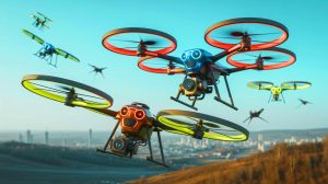 « On n’a plus besoin de Pékin » : un ingénieur ukrainien dévoile le lancement historique de drones FPV conçus et produits 100 % en Ukraine pour la défense nationale Illustration de drones FPV ukrainiens en vol. Image réalisée par IA.