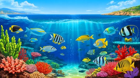 Illustration de la Méditerranée confrontée aux enjeux environnementaux, générée par intelligence artificielle.