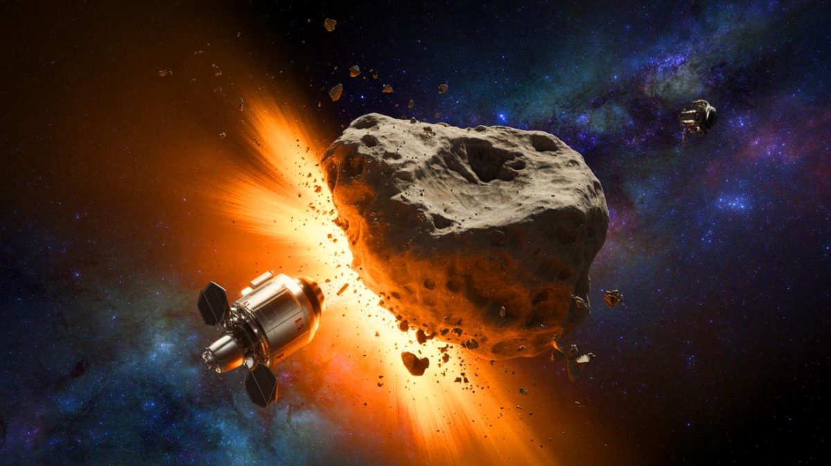 « On a perdu le contrôle » : la mystérieuse danse des fragments de Dimorphos sème le chaos parmi les experts en astronomie Illustration de la mission DART modifiant la trajectoire de l'astéroïde Dimorphos, générée par intelligence artificielle.