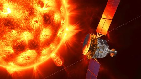 Illustration de la sonde Parker de la NASA capturant des images inédites du Soleil, générée par intelligence artificielle.