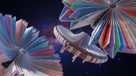 Illustration de l'application de l'origami dans les innovations spatiales avec les motifs bloom.