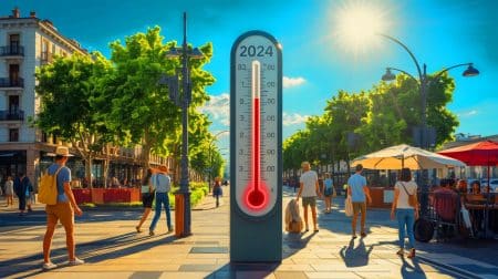 Illustration de l'impact des températures estivales record de 2024 en Europe sur la santé publique.