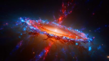 Cette galaxie révèle : « Preuve de vie précoce » après le Big Bang, divisant la communauté scientifique sur l’origine de l’univers Illustration de la galaxie JADES-GS-z11-0 révélant des niveaux d'oxygène inattendus après le Big Bang.