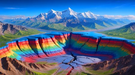 Illustration de la collision entre les plaques indienne et eurasienne sous l'Himalaya.