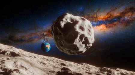 Illustration de la rotation des astéroïdes étudiée par la mission Gaia et son impact sur la défense planétaire.