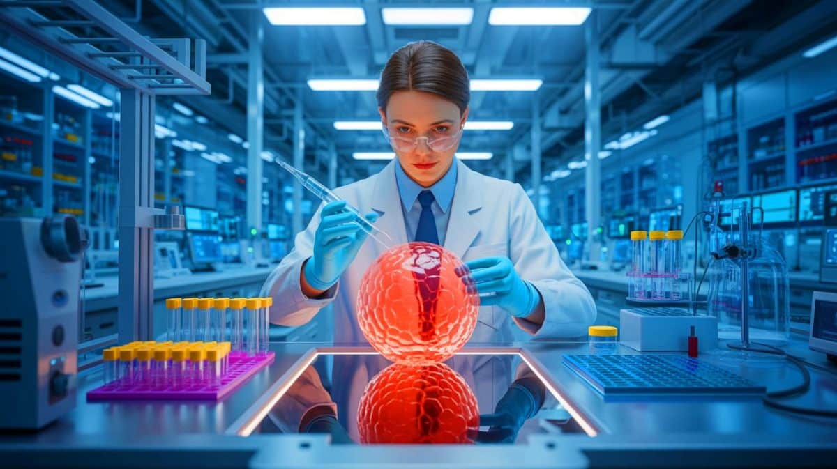 Illustration de la transformation de cellules de peau en ovules humains par la technique de mitoméiose.