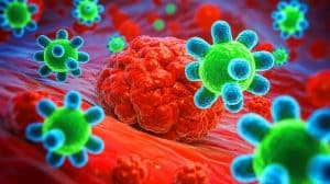 « On nous cache la vérité » : cette thérapie anti-cancer explose les tumeurs (et elle pourrait sauver votre vie) Illustration de cellules immunitaires modifiées ciblant des tumeurs cancéreuses.
